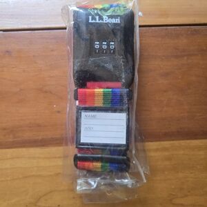L.L. Bean Adjustable Combination Lock Rainbow Luggage Strap
